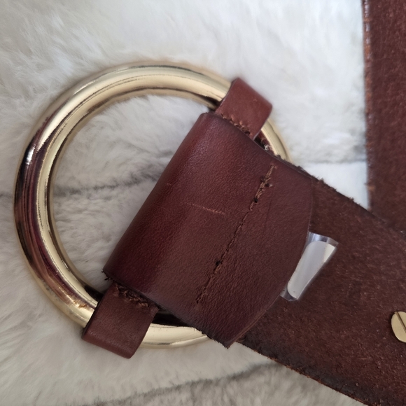 Vintage Michael Kors Y2K Genuine Leather Wide‎ Brown Boho Belt XL -Gold Buckle main image 15